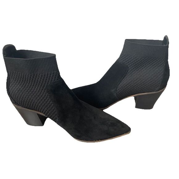 New Cole Haan Women's Black Knit Suede Maggie Ankle Boots Sz 9B Bootie New - Picture 4 of 5